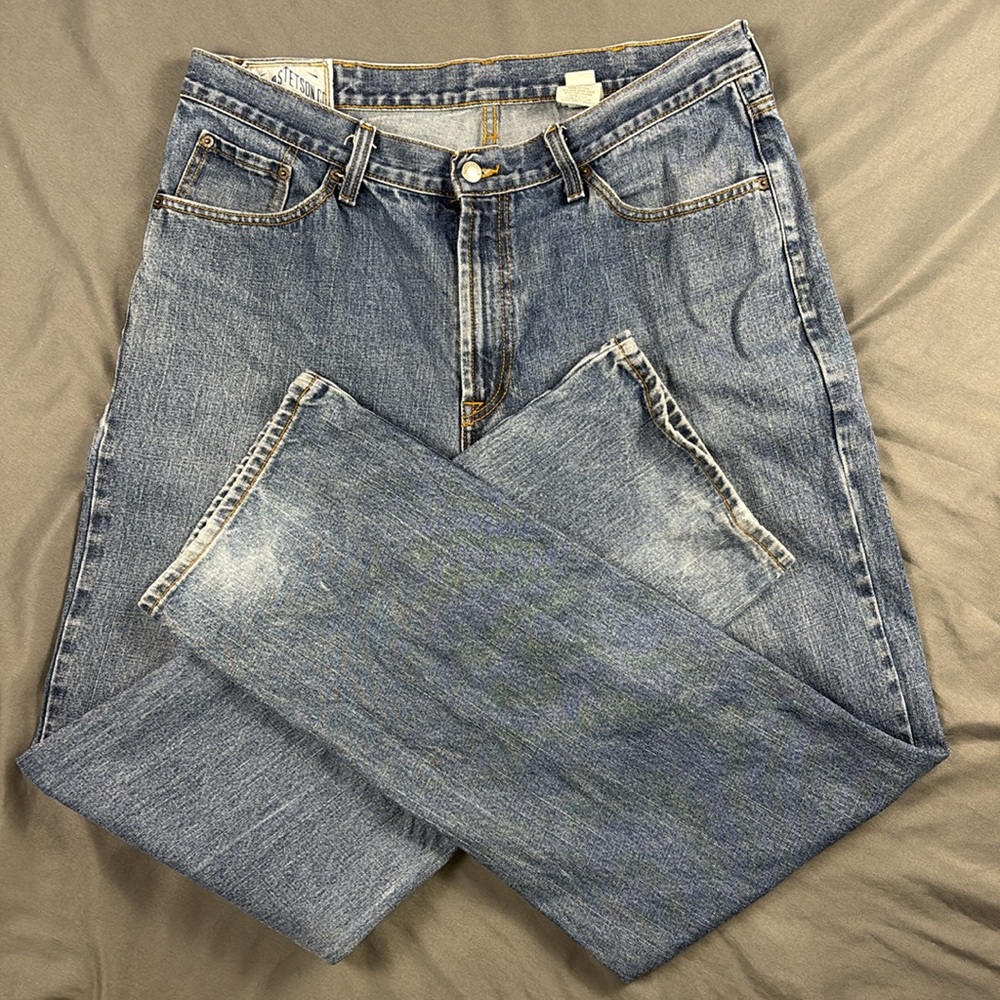 John B. Stetson Standard Straight Leg Classic Blue Jeans Men's Size W36 L34